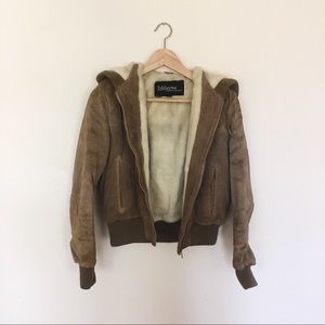 Incredible vintage hooded leather aviator jacket